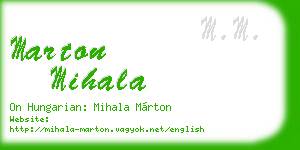 marton mihala business card