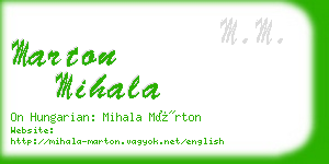 marton mihala business card